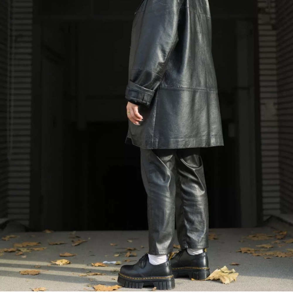 Dr. Martens Black Audrick Nappa Leather Platforms